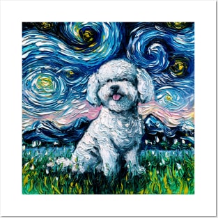 Bichon Frise Night Posters and Art